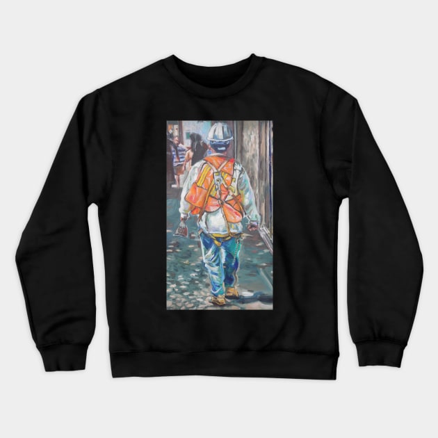 Construction worker Crewneck Sweatshirt by adelgadoart